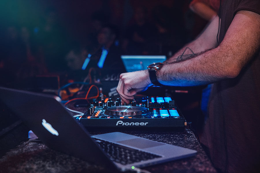 A DJ playing music